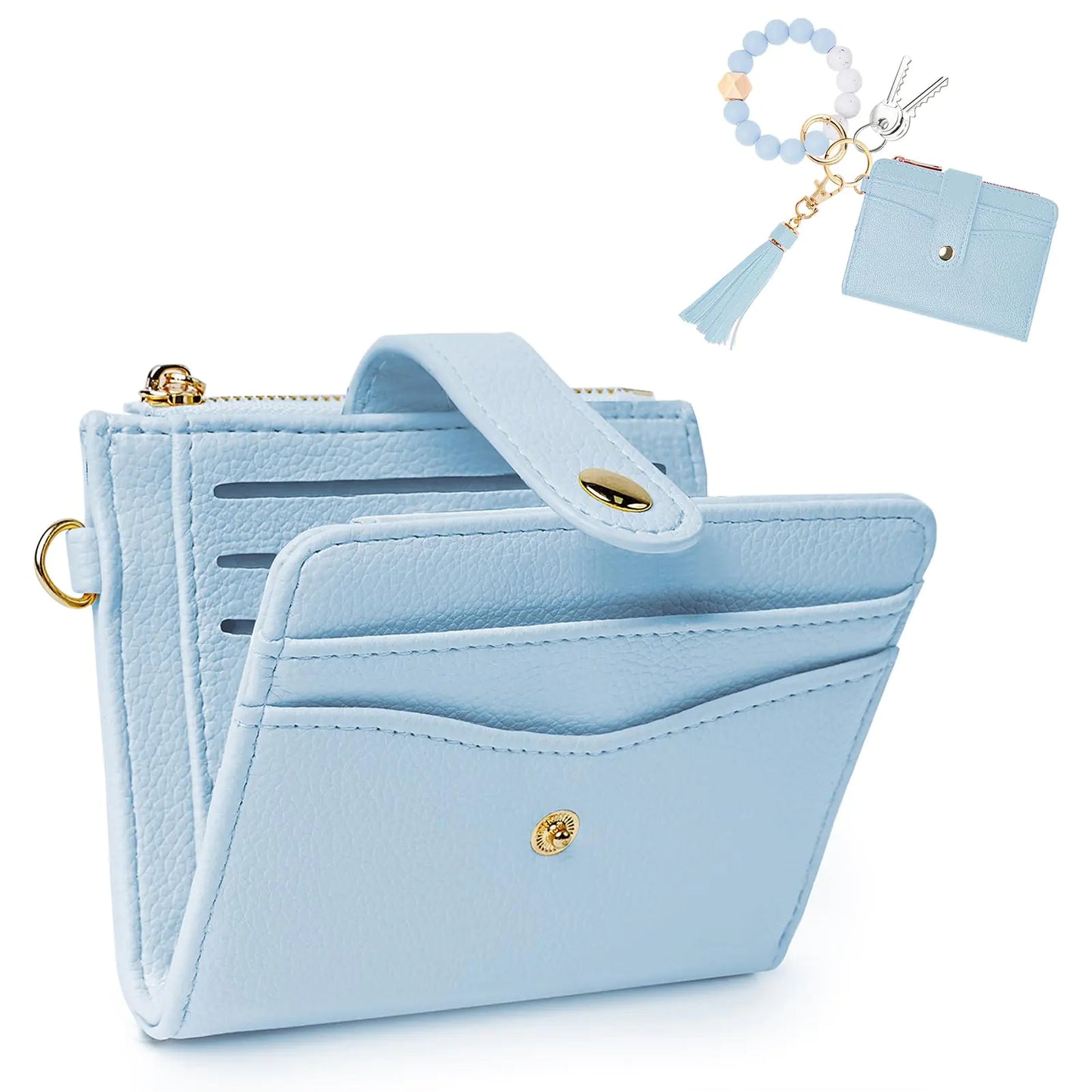 RFID Wristlet Keychain Wallet for Women