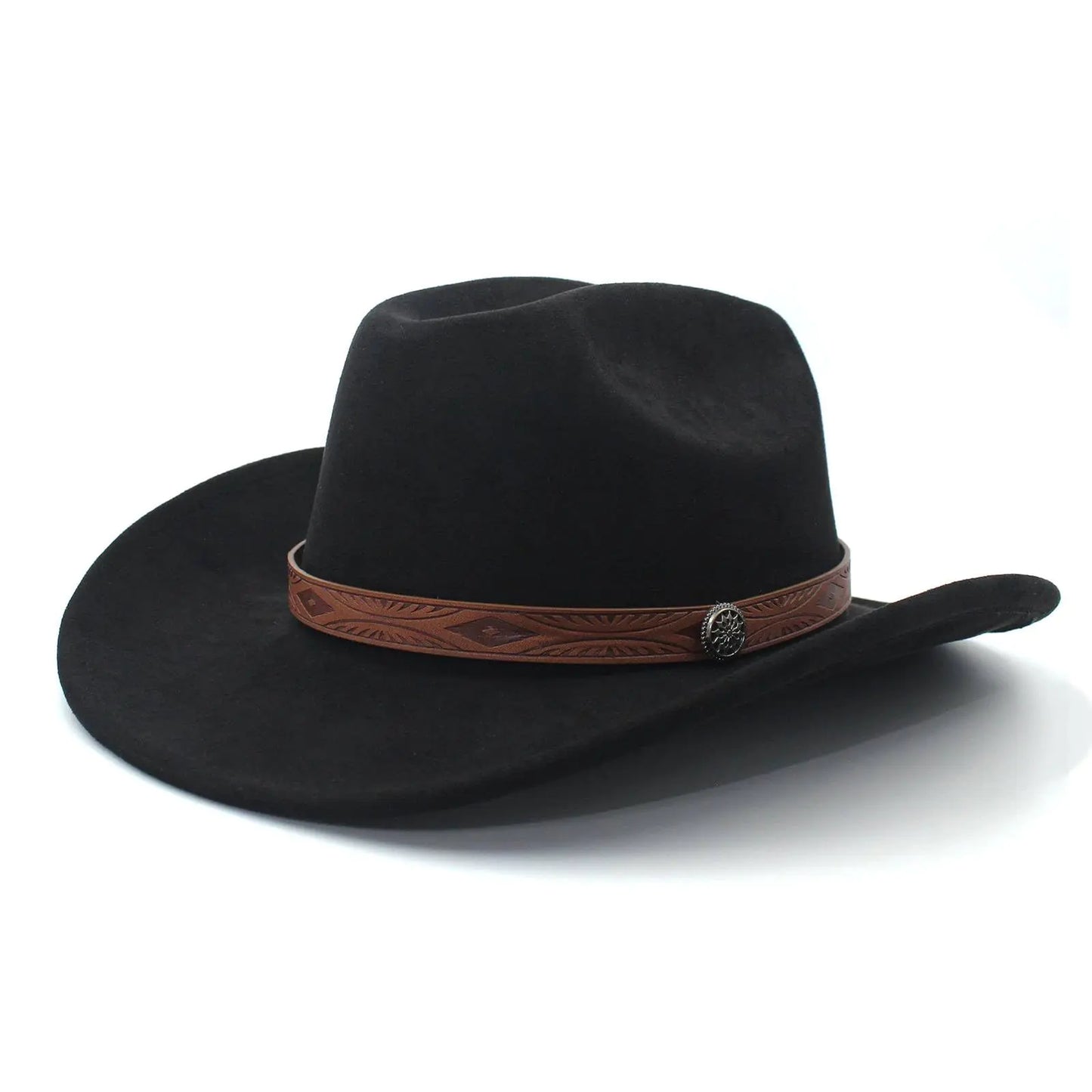 Wide Brim Western Suede Cowboy Hat