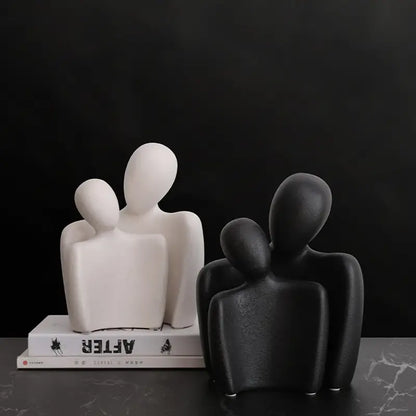 Nordic Style Resin Abstract Couple Sculptures (2pcs Set)