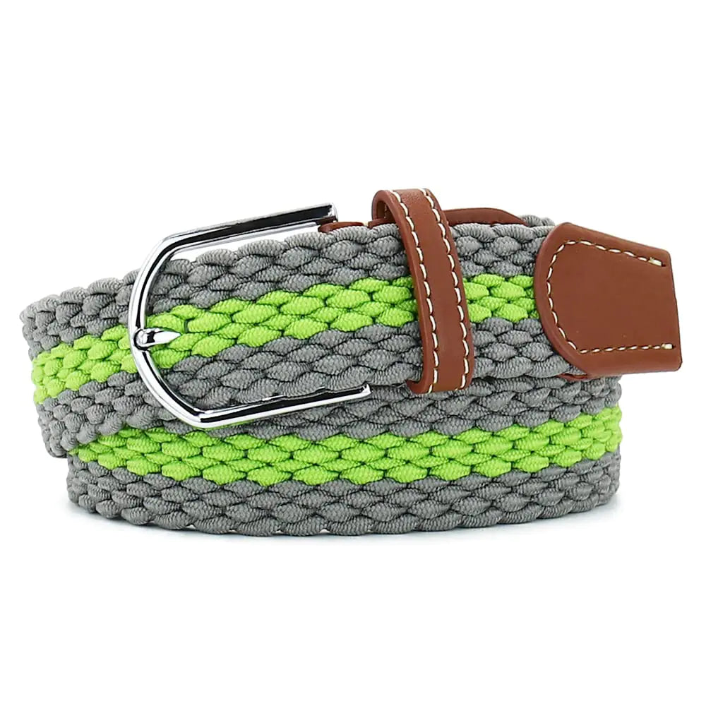 Multicolored Elastic Braided Stretch Belt