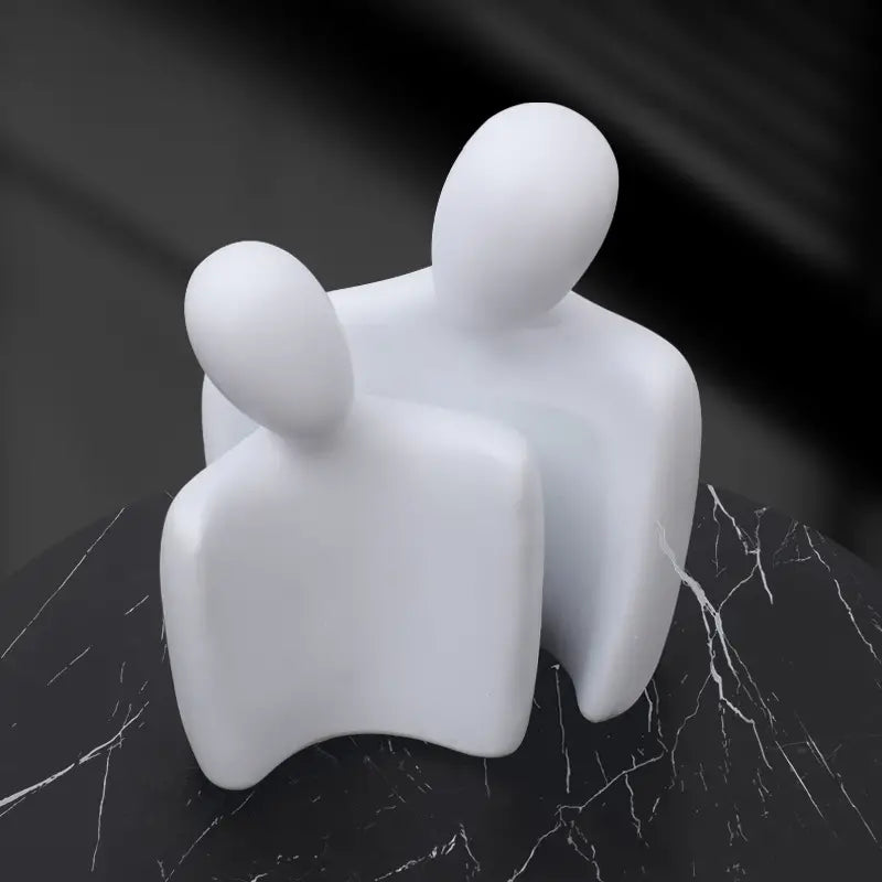 Nordic Style Resin Abstract Couple Sculptures (2pcs Set)