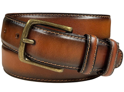 Genuine Leather Dress Belt with Buckle