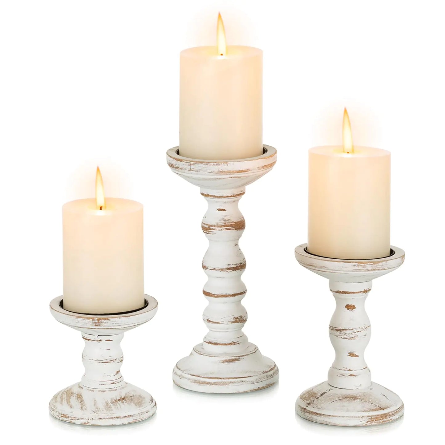Romadedi Wood Candle Holders