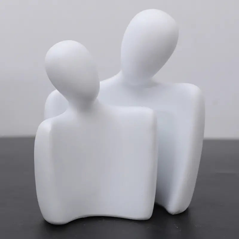 Nordic Style Resin Abstract Couple Sculptures (2pcs Set)