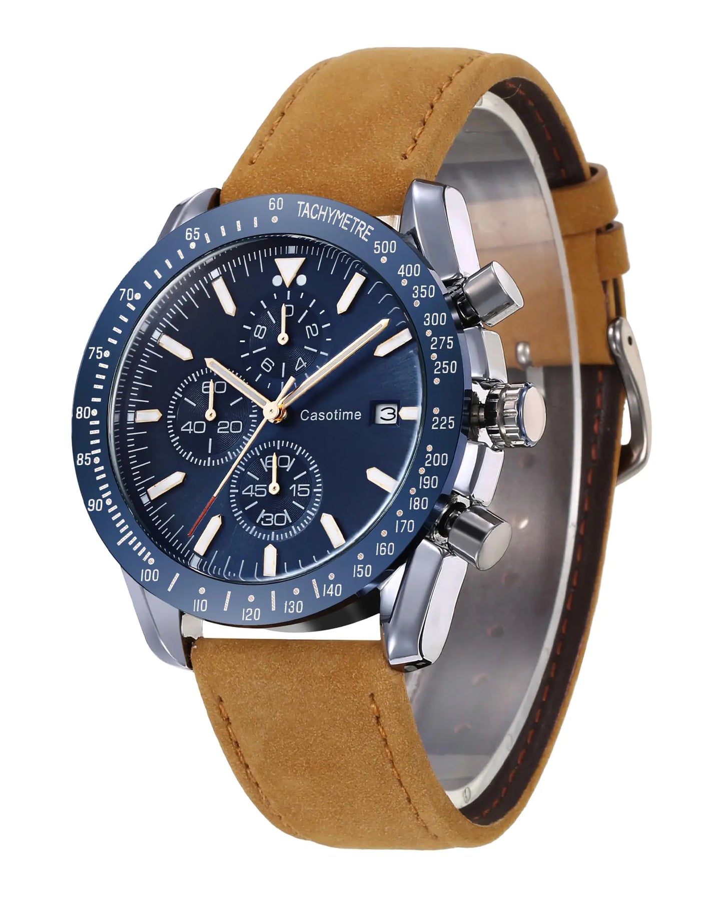 Men's Leather Chronograph Casual Watch