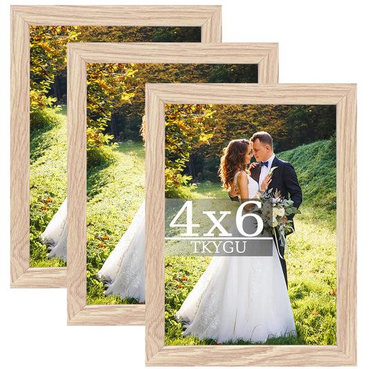 Picture Frame Woodgrain Set of 3 Real Glass