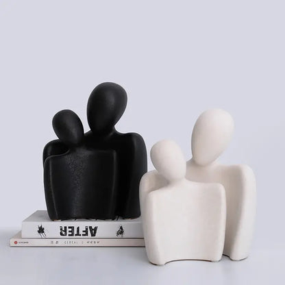 Nordic Style Resin Abstract Couple Sculptures (2pcs Set)