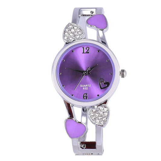 Bangle Quartz Watch with Rhinestones