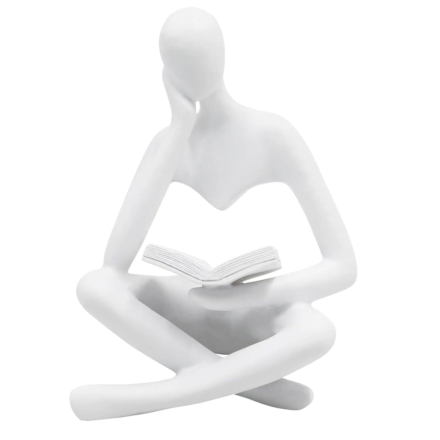 Abstract Reading Woman Thinker Statue