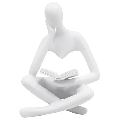 Abstract Reading Woman Thinker Statue