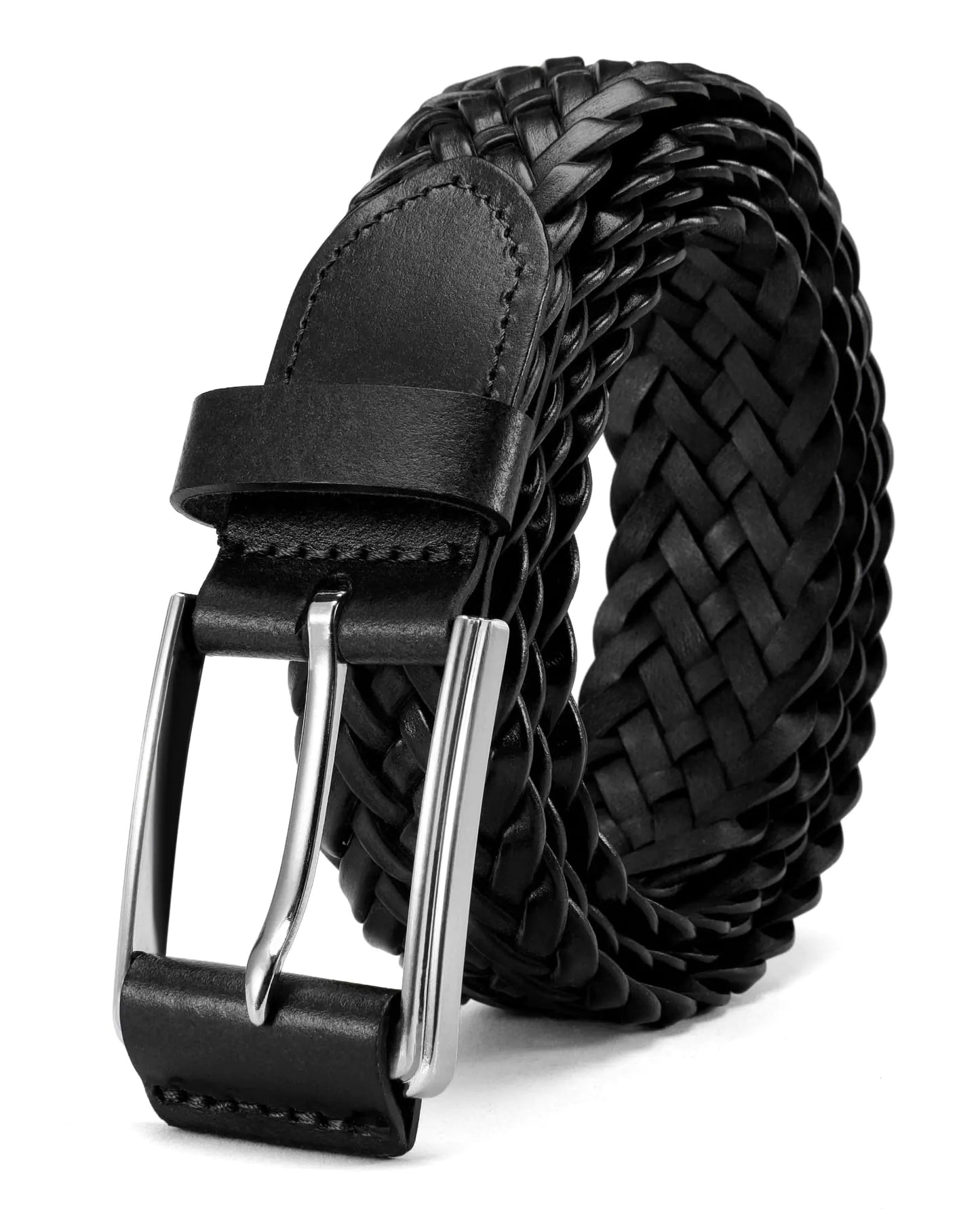 Braided Leather Casual Belt for Men