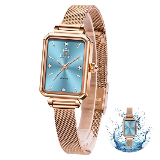 Women's Square Dress Watch with Mesh Band