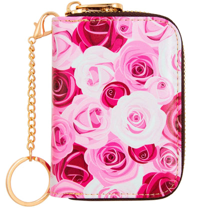 Slim Leather Card Holder with Keychain