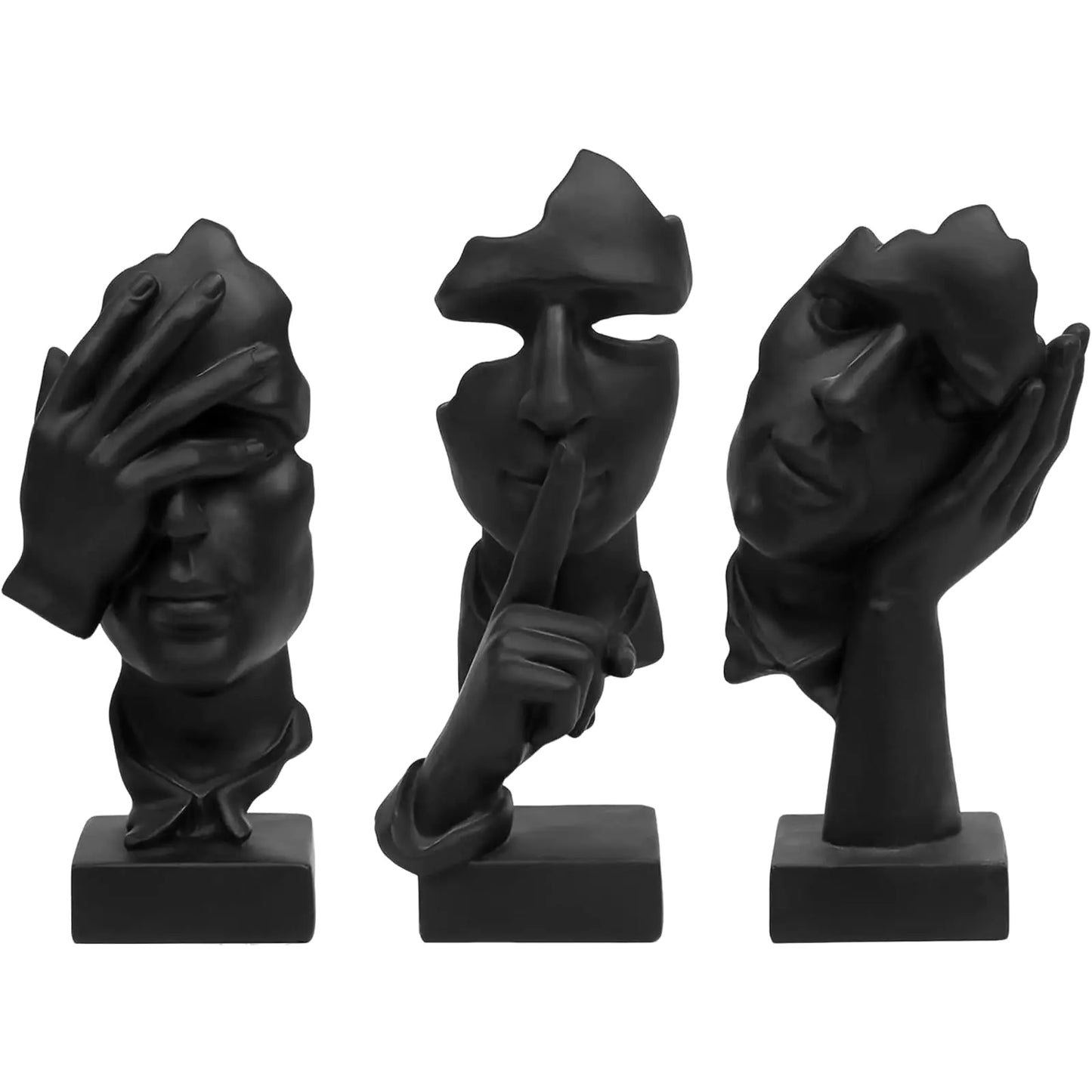 Thinker Statue Set – No Hear See Speak
