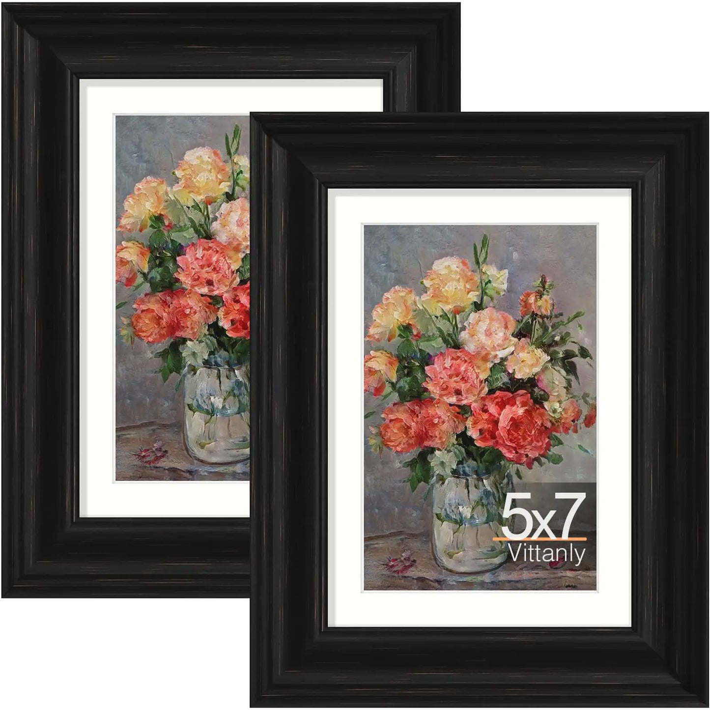 Black Vintage 5x7 Picture Frames – 2 Pack