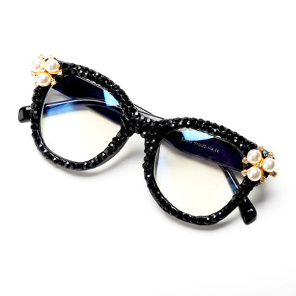 Oversized Christmas Rhinestone Reading Glasses