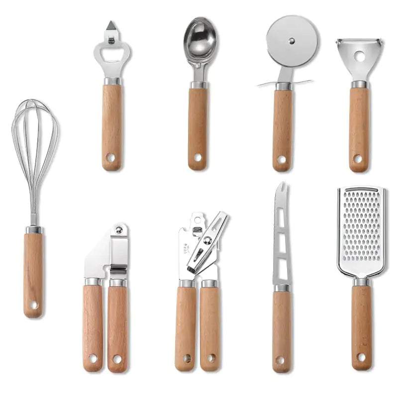 Multifunctional Kitchen Accessories Set with Wooden Handle