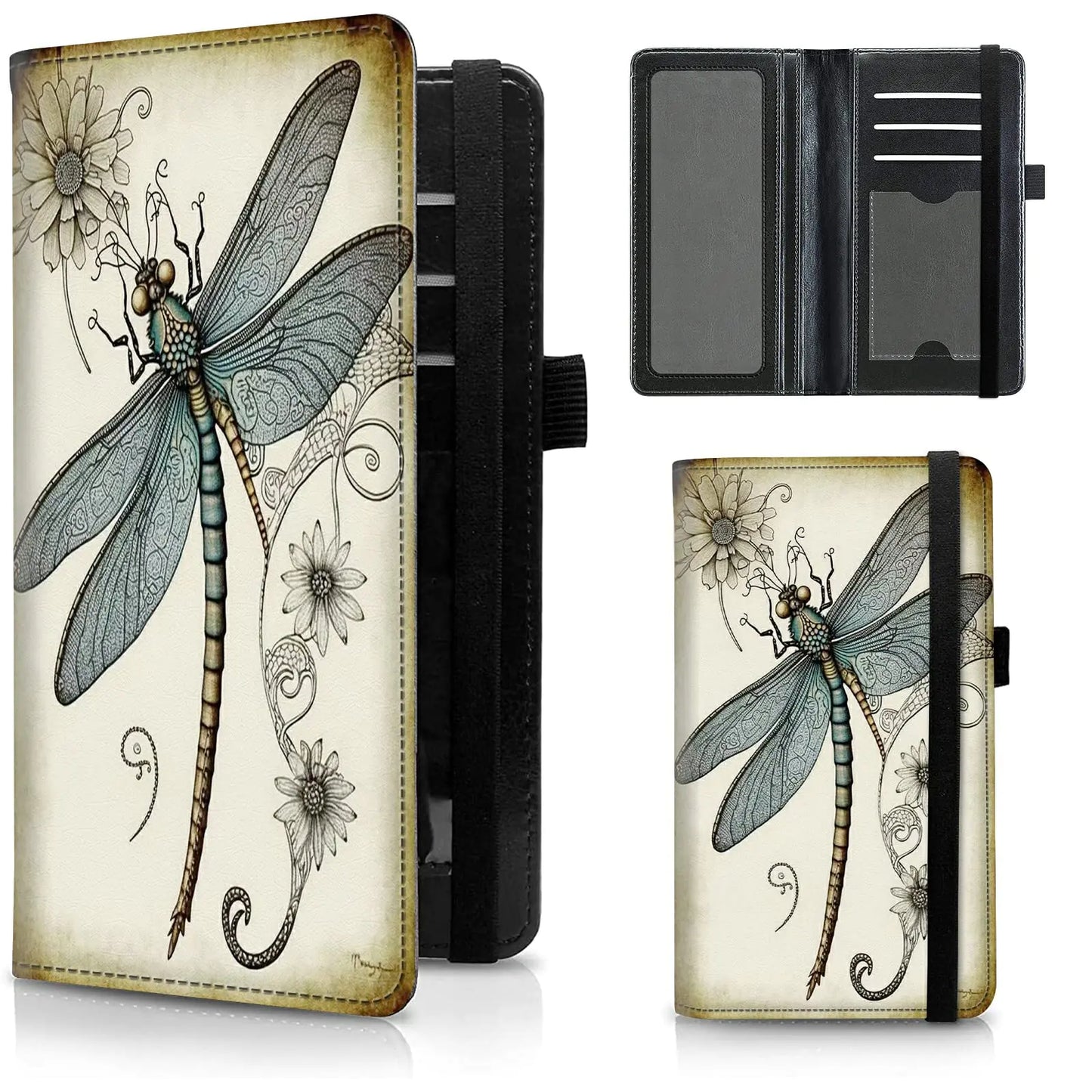 Leather Checkbook Wallet with Elastic Strap