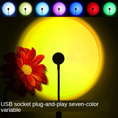 7-Color LED Sunset Projection Lamp