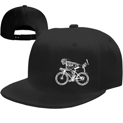 Adjustable Flat Brim Skull Snapback Hat
