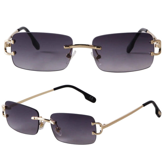 Rimless Narrow Rectangle Sunglasses