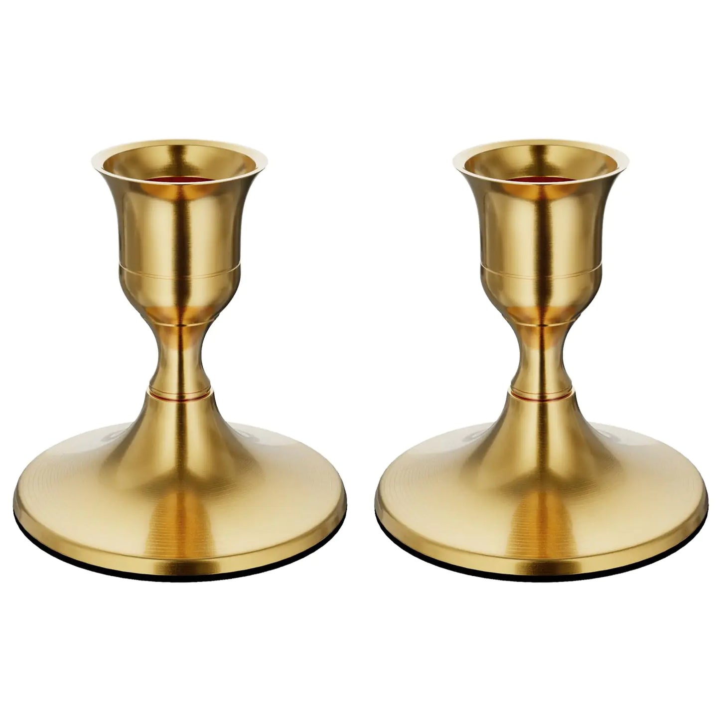 Brass Gold Taper Candle Holders – 2 Pcs