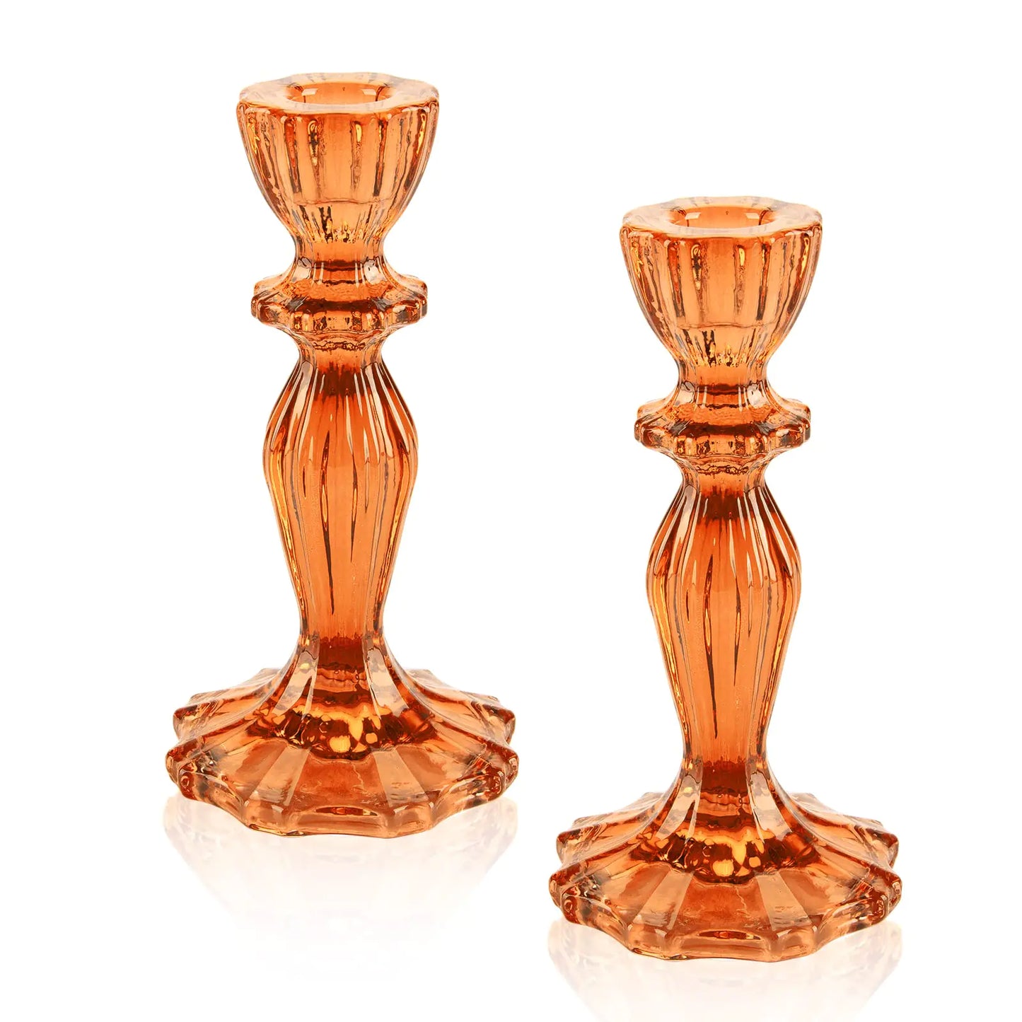 Glass Candle Holders 2PCS Pillar Candle Holders