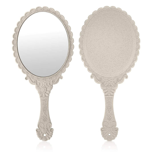 Vintage Embossed Handheld Makeup Mirror