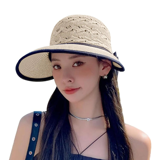 Wide Brim Straw Sun Hat for Women