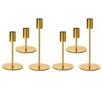 6 PCS Gold Candlestick Holders Gold Candle Holder