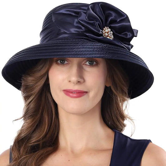 Vintage Wide Brim Church Hat for Women