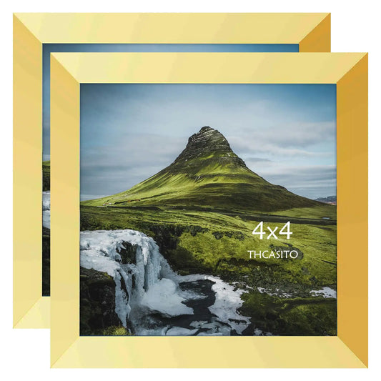 Gold 4x4 Square Photo Frames – 2 Pack