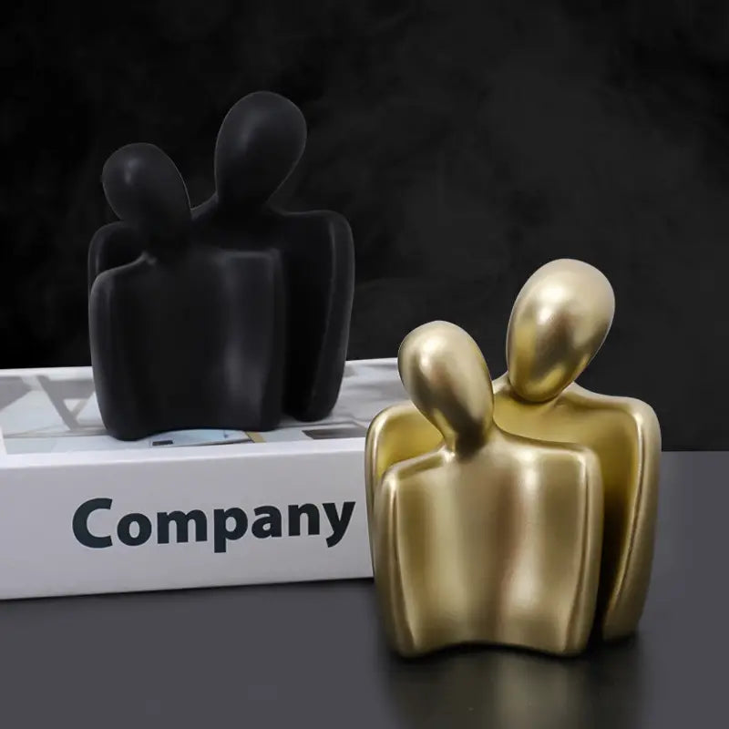 Nordic Style Resin Abstract Couple Sculptures (2pcs Set)