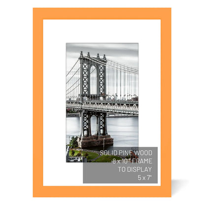 Orange Solid Wood 8x10 Picture Frame