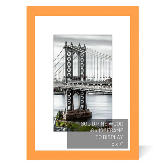 Orange Solid Wood 8x10 Picture Frame