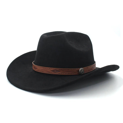 Wide Brim Western Suede Cowboy Hat