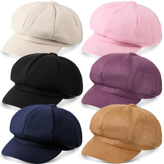 6-Pack Wool Newsboy Caps for Women      Ask ChatGPT